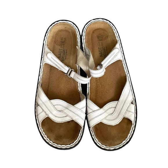 NAOT Leather Velcro Strap Sandals White 40 - Picture 7 of 12